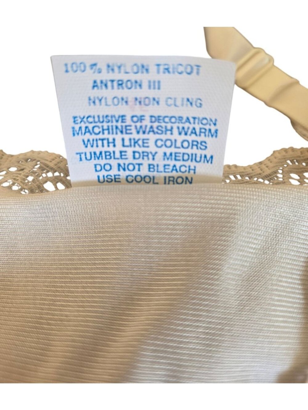 Vtg Coquette Antron Full Slip Ivory Lace Trim Nylon Size 46 USA-Made New - Picture 6 of 12